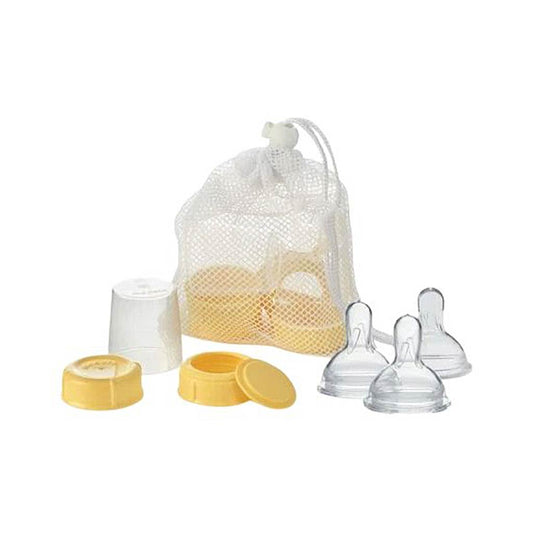 Medela--Breast-Milk-Bottle-Spare-Parts-with-Three-Medium-Flow-Wide-Base-Nipples_1 - ANB Baby