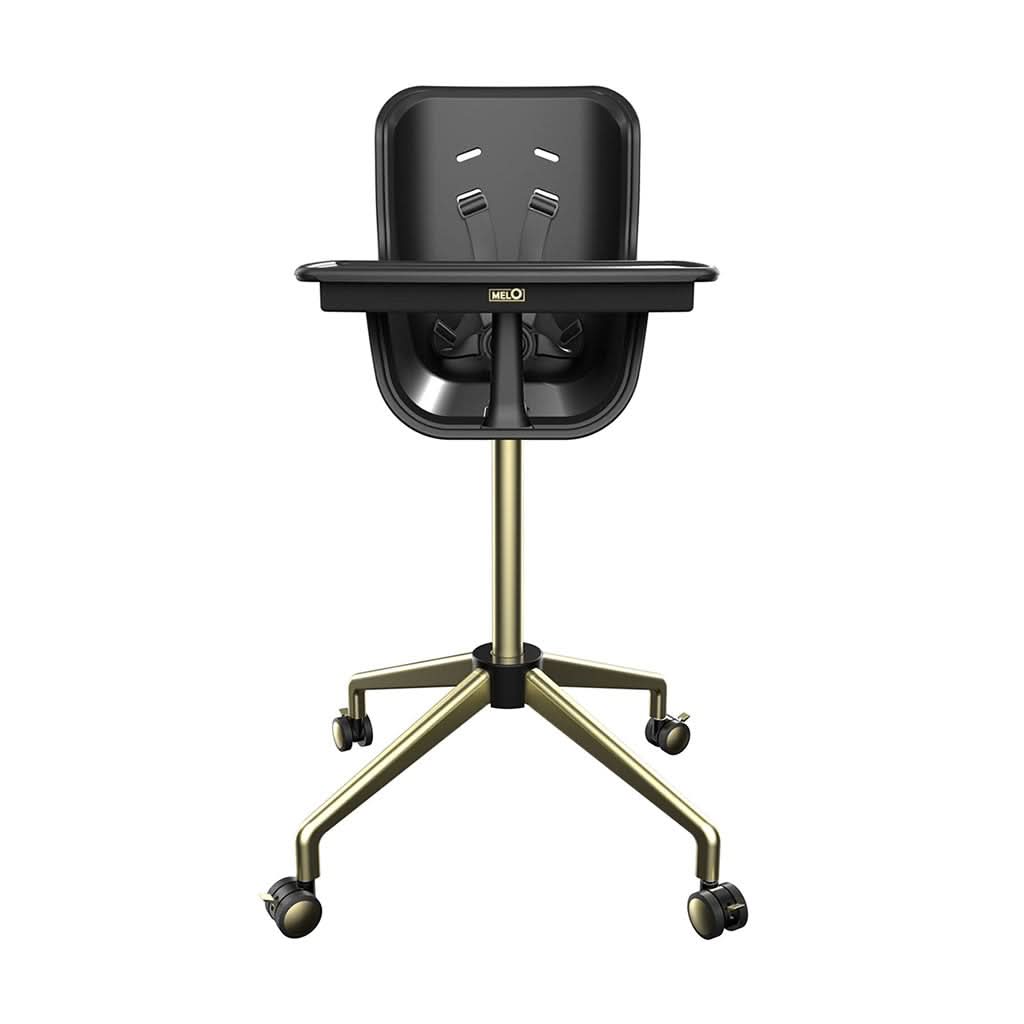 Melo Revel+ Highchair-High Chairs-Melo-Black / Brushed Brass-ANB Baby Store