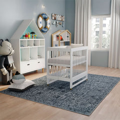Melo Caress Mini Foldable Crib-Pure White-Acrylic-Gold_1 - ANB Baby