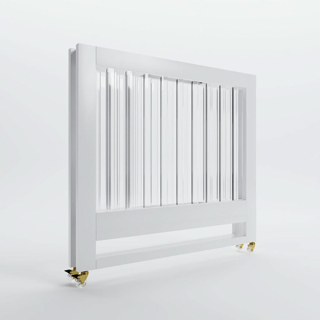 Melo Caress Mini Foldable Crib-Pure White-Acrylic-Gold_2 - ANB Baby
