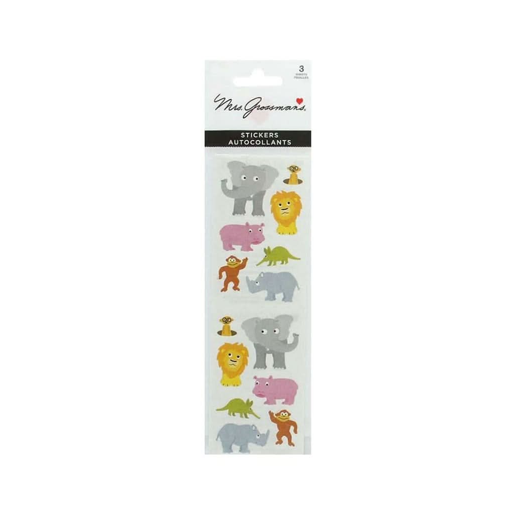 Mrs. Grossman's Strip of Chubby Sea Animals and Jungle Animals Stickers-Puzzles & Games-Mrs. Grossman's-ANB Baby Store
