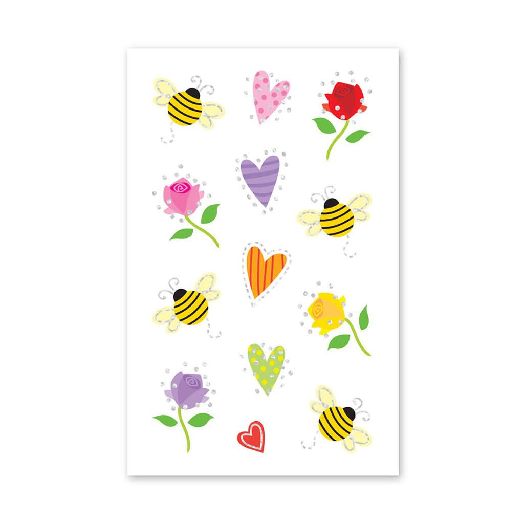 Mrs. Grossman's Strip of Reflection Petite Hearts and Bees Stickers-Puzzles & Games-Mrs. Grossman's-ANB Baby Store
