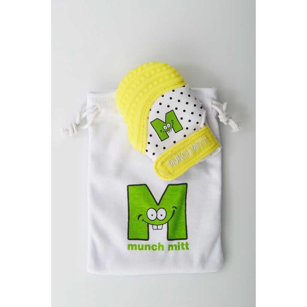 Munch Mitt Teething Mitten, Yellow, with bag - ANB BABY