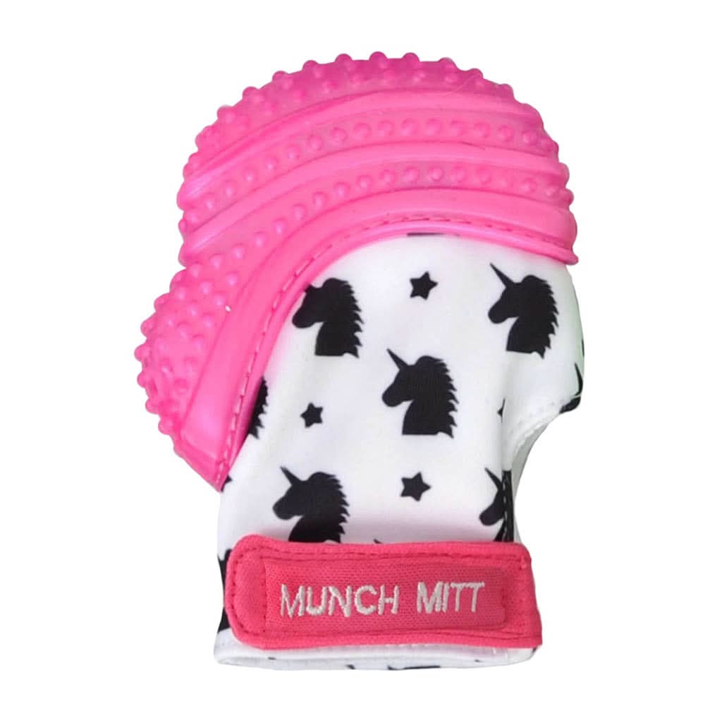 Munch Mitt Teething Mitten the Original Mom Invented Teething Toy-Pink Shimmer Unicorn_15 - ANB Baby