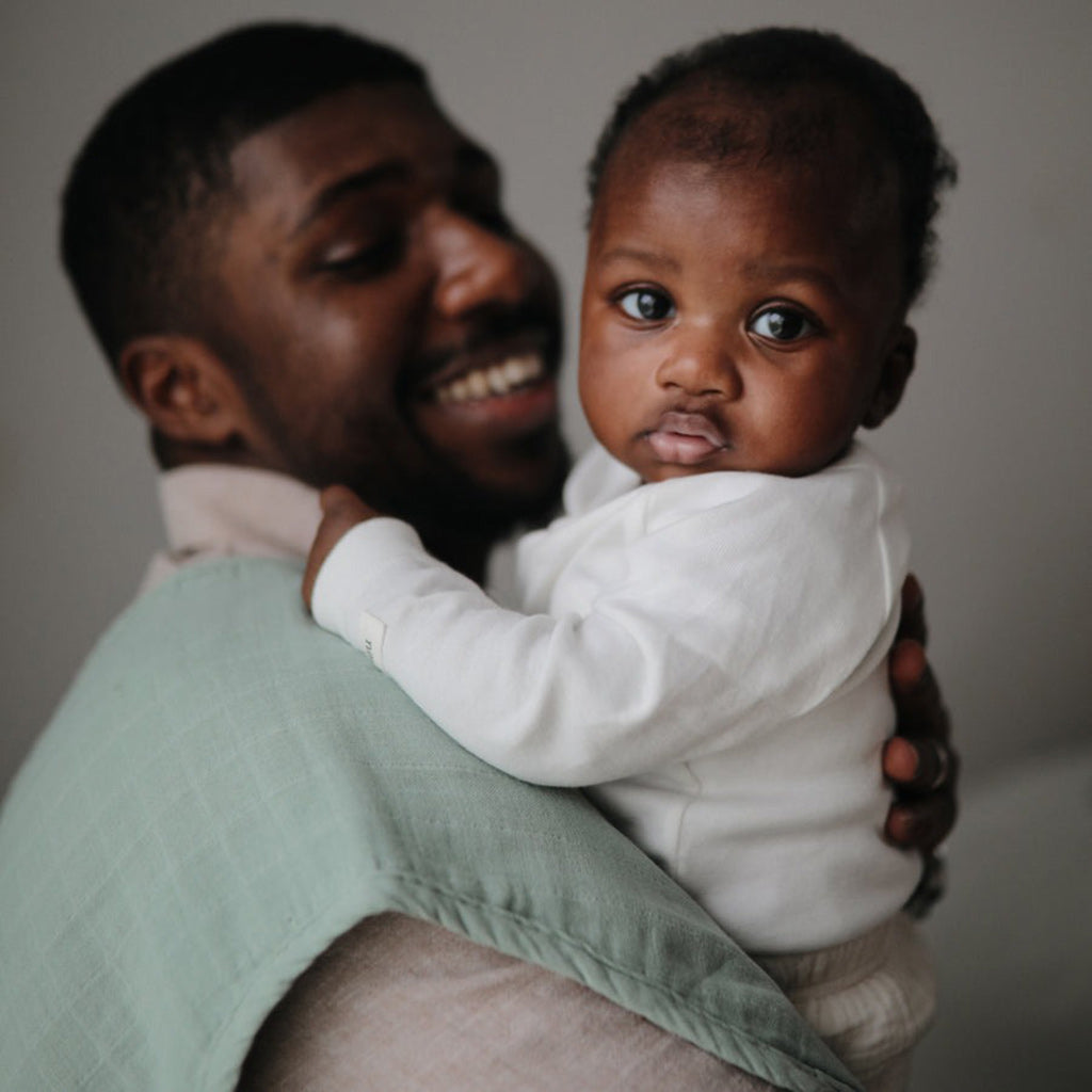 Mushie-Muslin-Burp-Cloth-Organic-Cotton-Roman-Green-Fog_2 - ANB Baby
