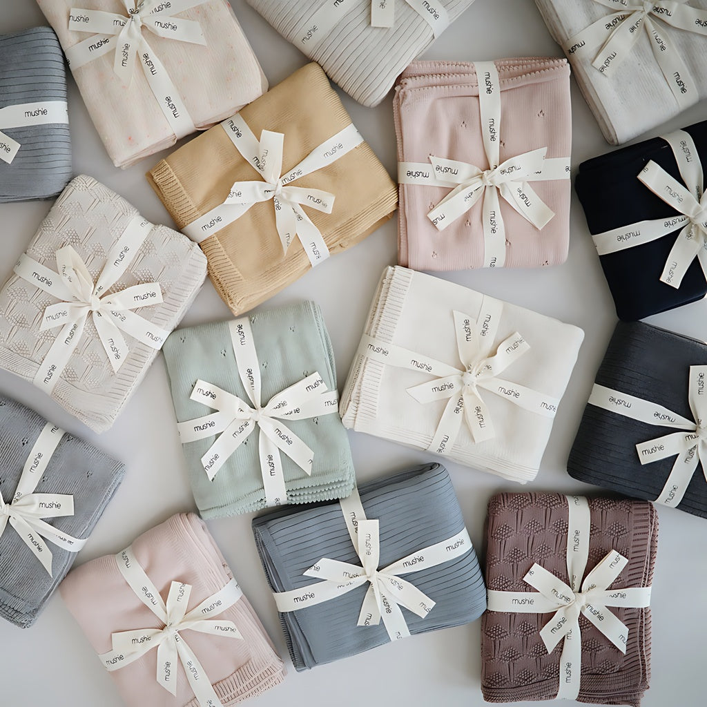 Mushie Knitted Textured Dots Baby Blanket_5 - ANB Baby