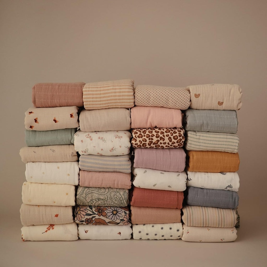 Mushie Muslin Swaddle Blanket-Swaddles & Sleeping Bags-Mushie-Rainbows-ANB Baby Store