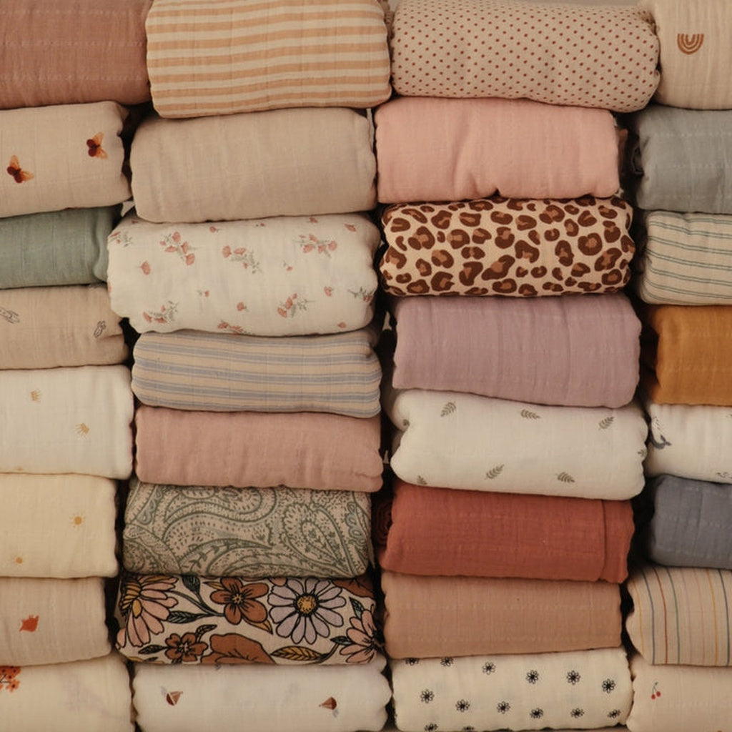 Mushie Muslin Swaddle Blanket-Swaddles & Sleeping Bags-Mushie-Rainbows-ANB Baby Store