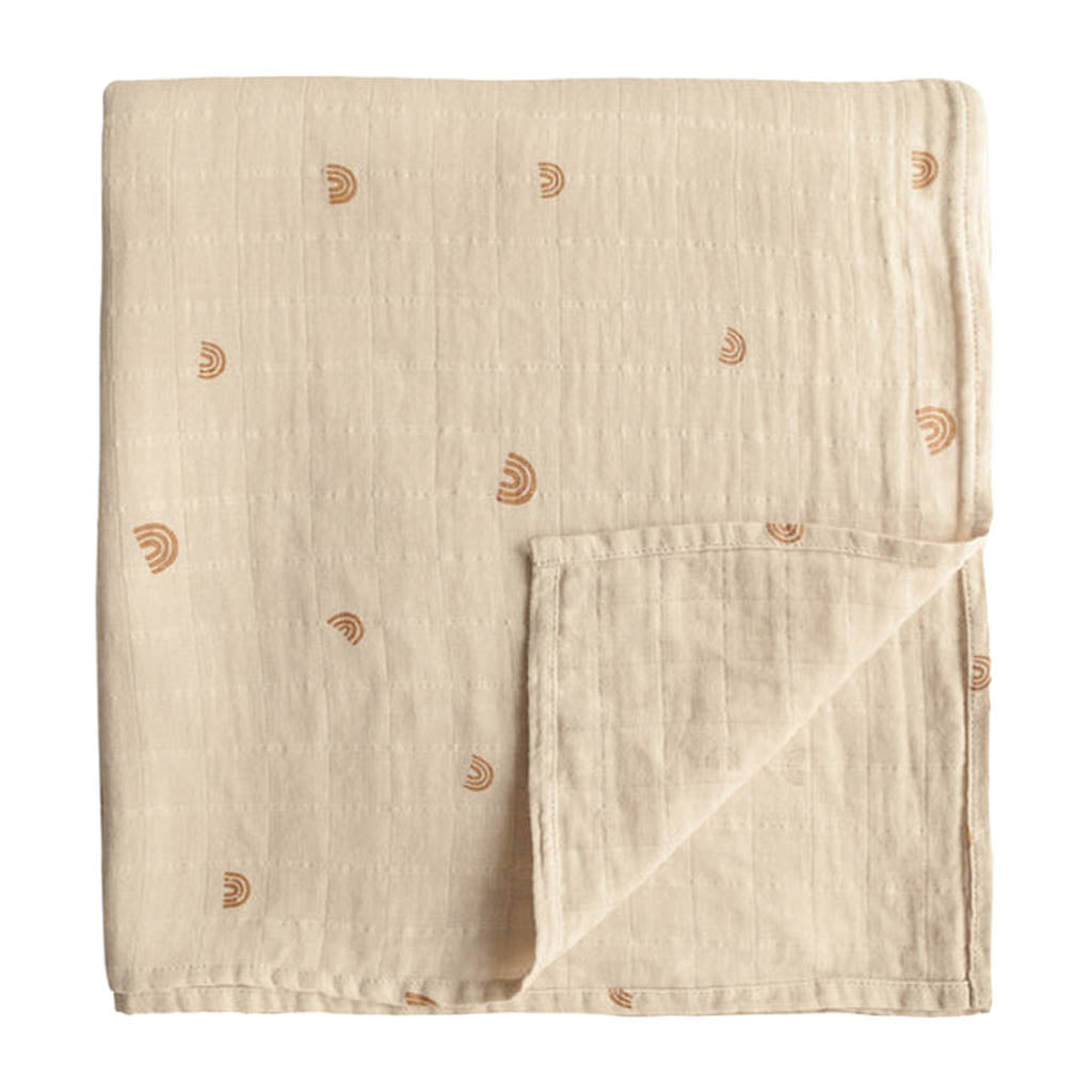 Mushie Muslin Swaddle Blanket-Swaddles & Sleeping Bags-Mushie-Rainbows-ANB Baby Store