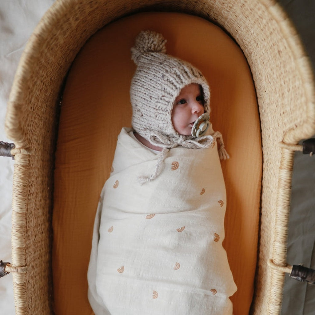 Mushie Muslin Swaddle Blanket-Swaddles & Sleeping Bags-Mushie-Rainbows-ANB Baby Store