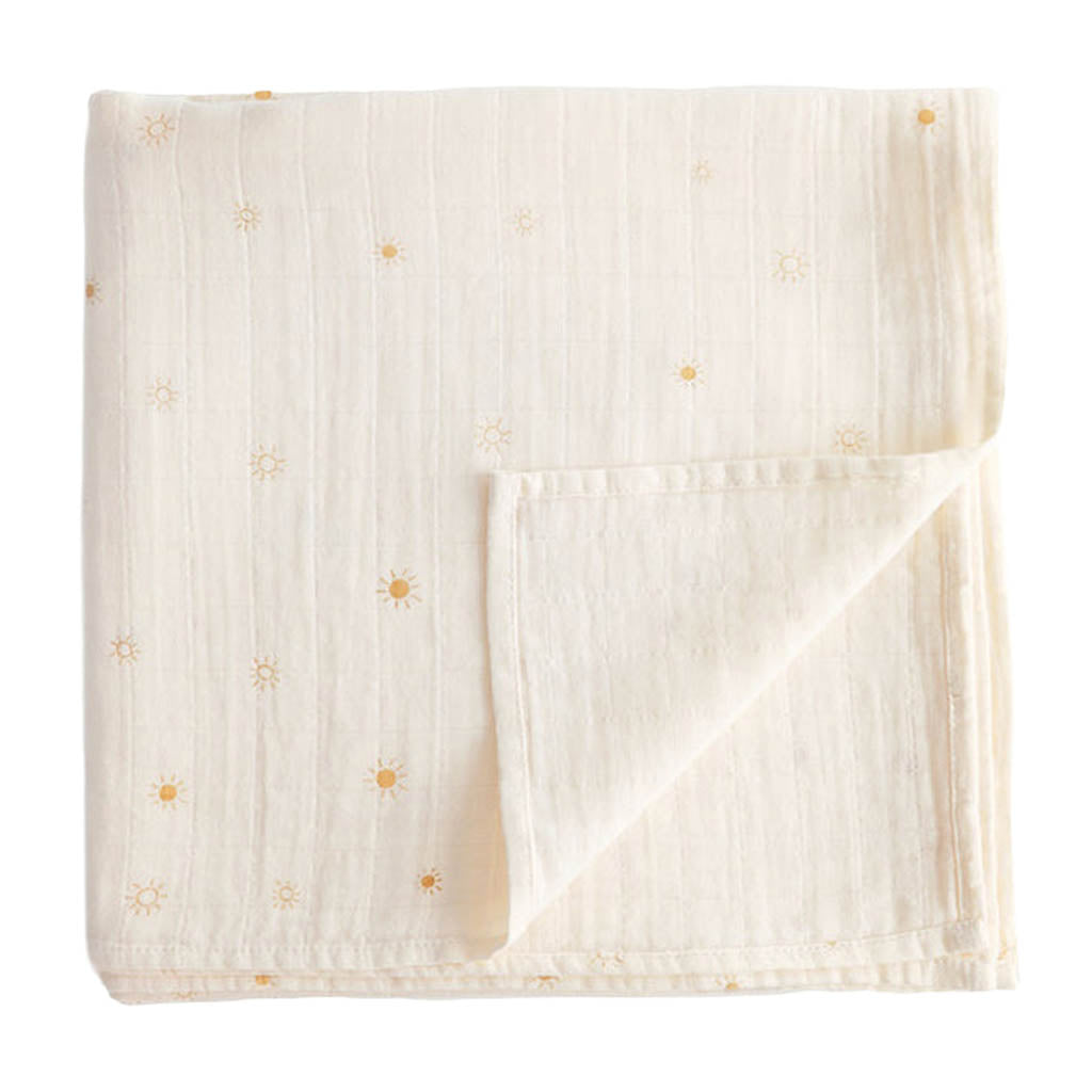 Mushie Muslin Swaddle Blanket-Swaddles & Sleeping Bags-Mushie-Sun-ANB Baby Store