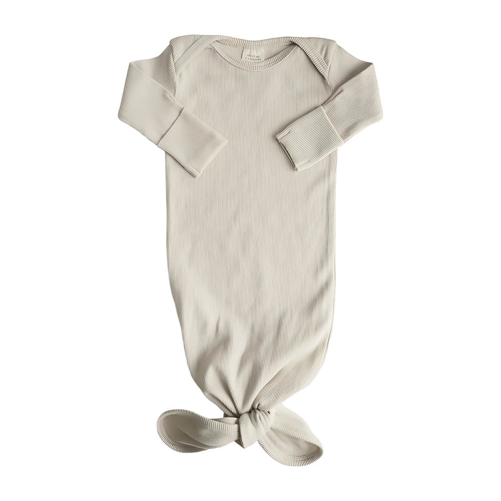 Mushie Ribbed Knotted Baby Gown_4 - ANB Baby