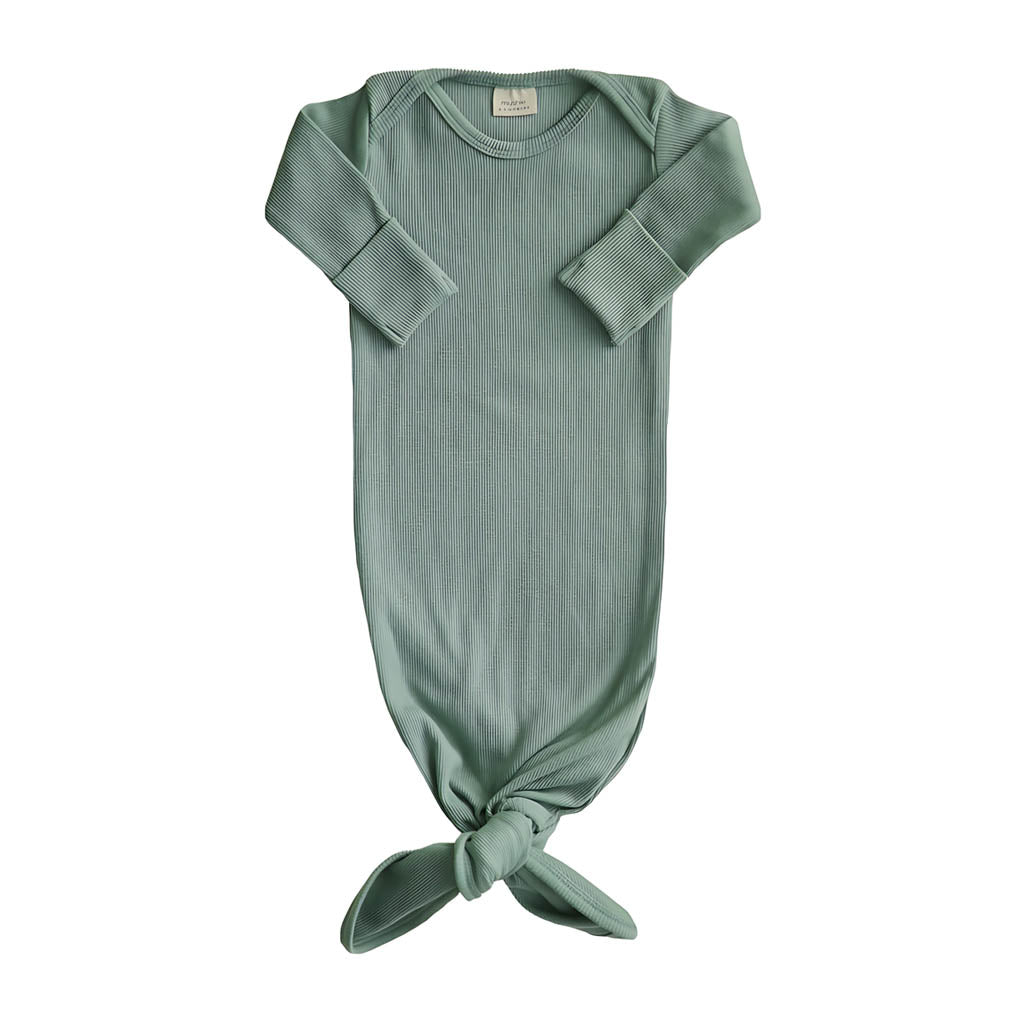 Mushie Ribbed Knotted Baby Gown_5 - ANB Baby