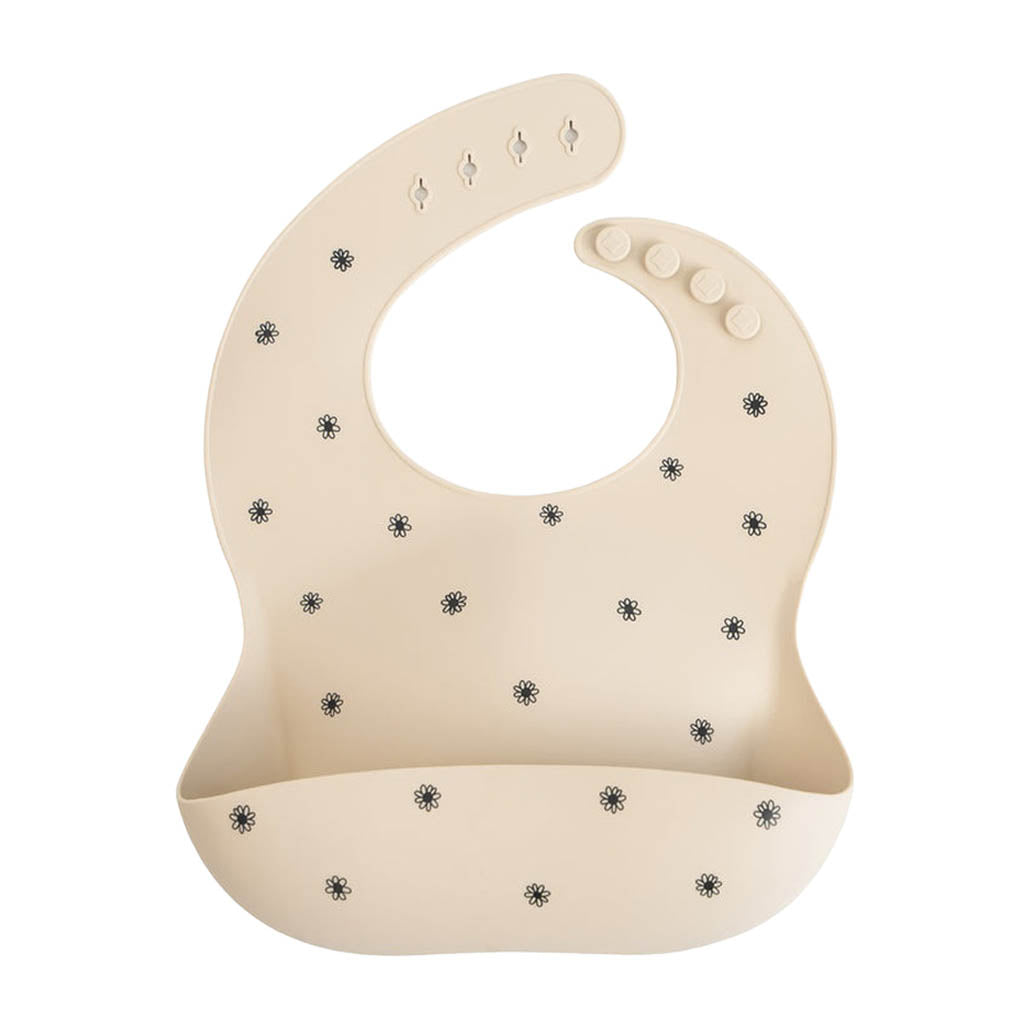 Mushie Silicone Baby Bib-Black Daisy_8 - ANB Baby