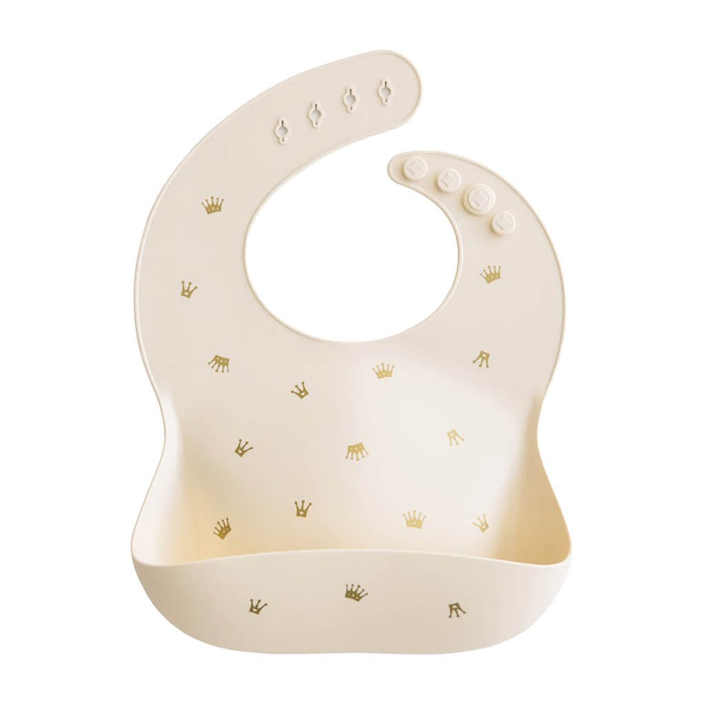 Mushie Silicone Baby Bib-Crowns_6 - ANB Baby