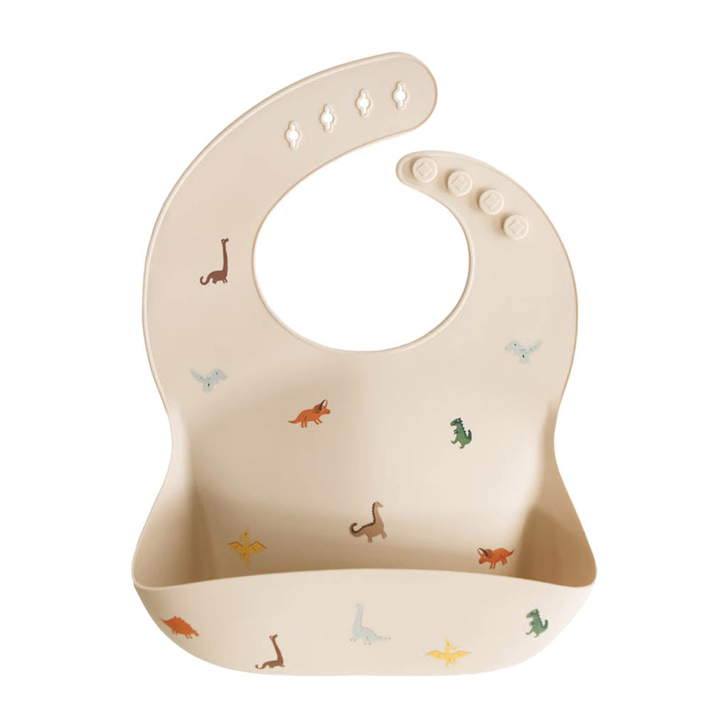 Mushie Silicone Baby Bib-Mealtime Accessories-Mushie-Dinosaurs-ANB Baby Store