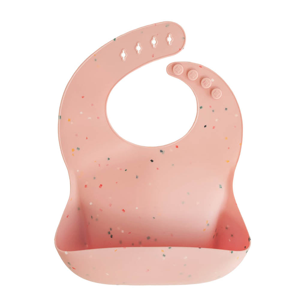 Mushie Silicone Baby Bib-Powder Pink Confetti_11 - ANB Baby