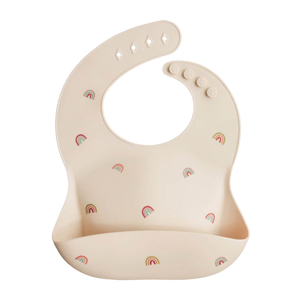 Mushie Silicone Baby Bib-Rainbows_2 - ANB Baby