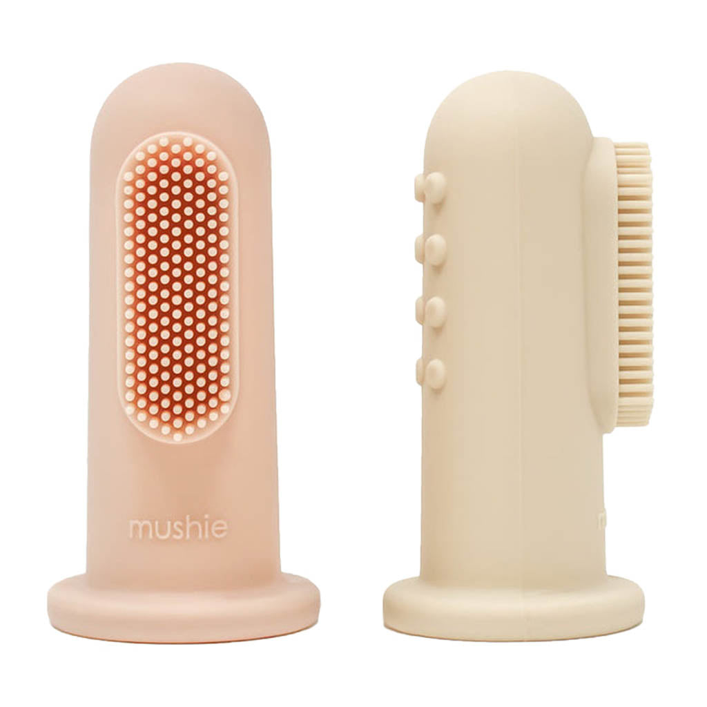 Mushie Finger Toothbrush-Shifting Sand-Blush_4 - ANB Baby