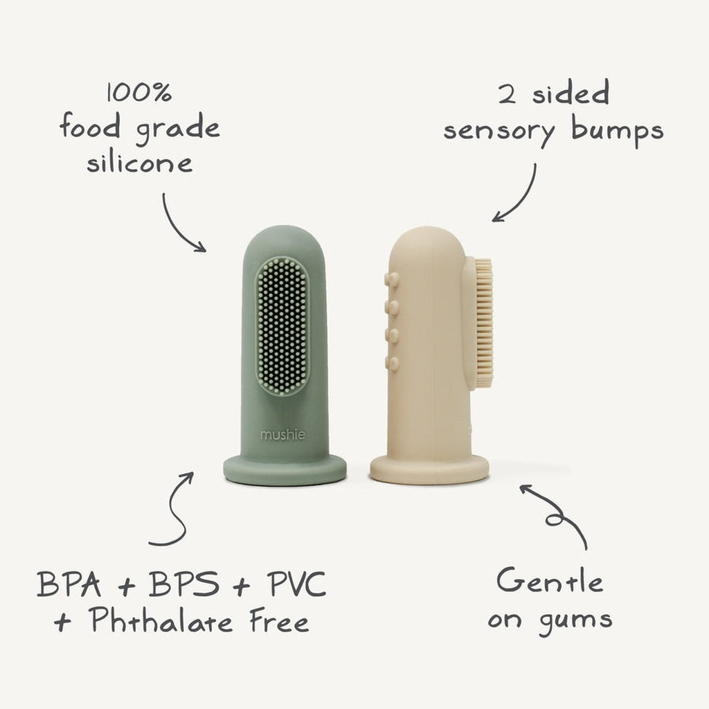 Mushie Finger Toothbrush-Shifting Sand-Cambridge Blue_3 - ANB Baby