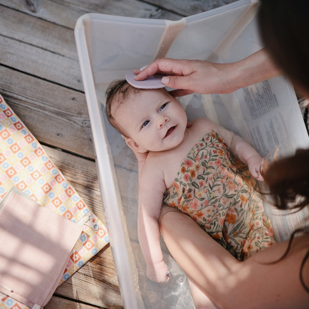 Mushie Muslin Cotton Washcloth-Pink Flower_9 - ANB Baby
