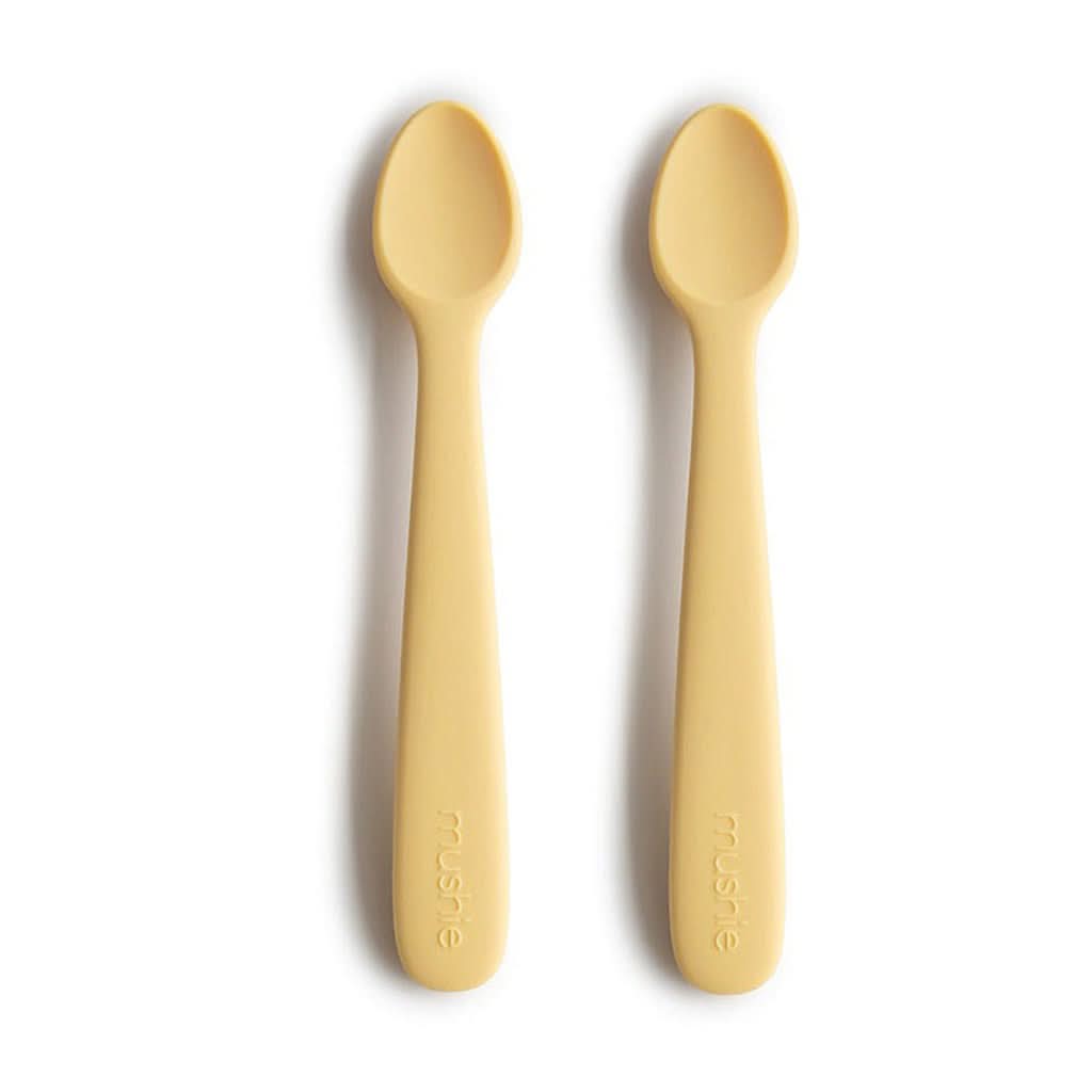 Mushie Silicone Feeding Spoons, 2 Pack-Mealtime Accessories-Mushie-Daffodil-ANB Baby Store