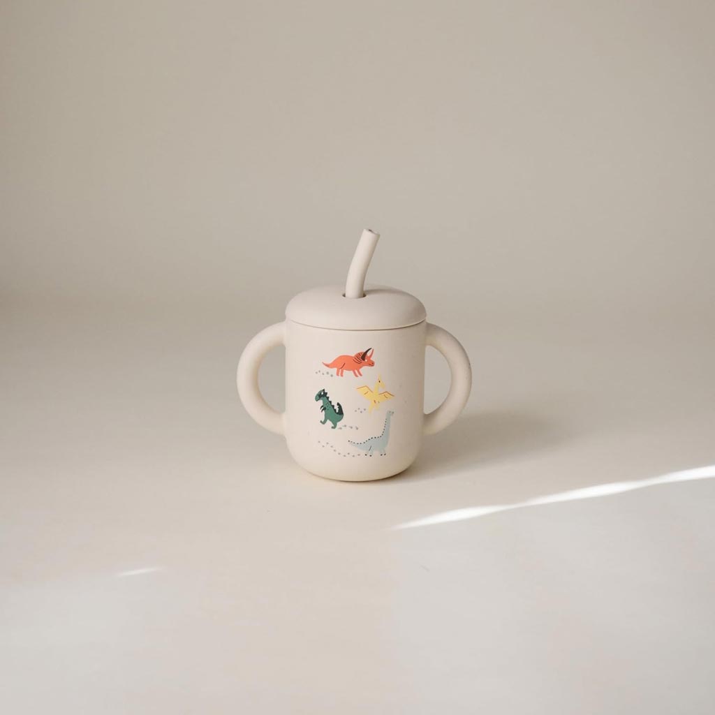 Mushie Silicone Training Cup Straw Dinosaurs_6 - ANB Baby