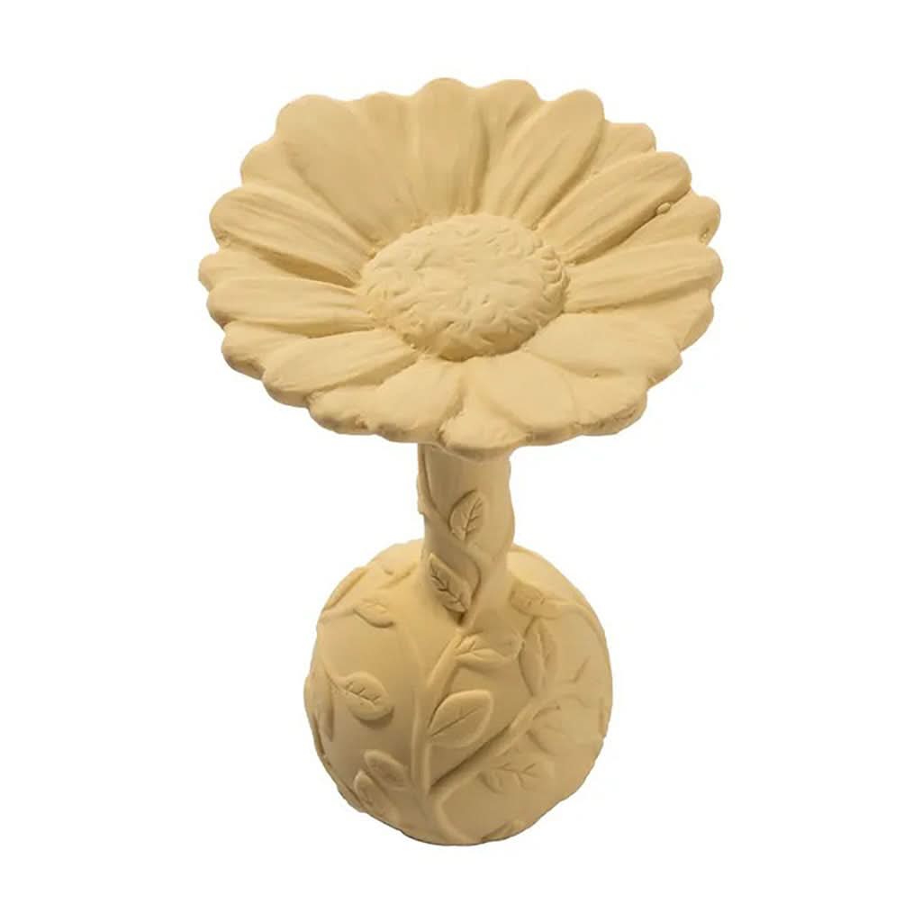 Natruba Rubber Daisy Rattle, Yellow-Teething Toys-Natruba-ANB Baby Store