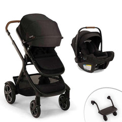 Nuna Demi Next Stroller + Rider Board + PIPA RX Travel System, Caviar - ANB Baby