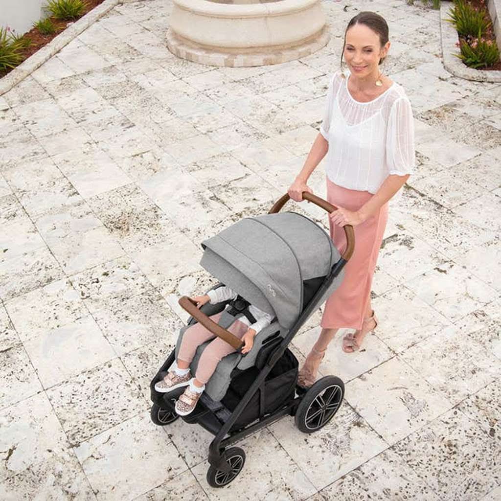 Nuna MIXX Next Stroller with Magnetic Buckle, Lifestyle View, Monterey  - ANB BABY