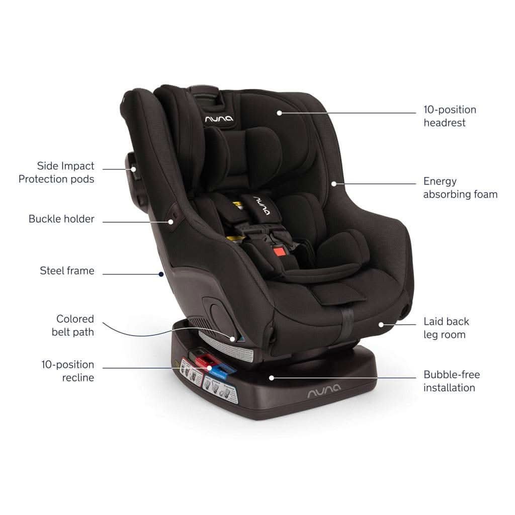 Nuna RAVA Convertible Car Seat-Caviar_4 - ANB Baby