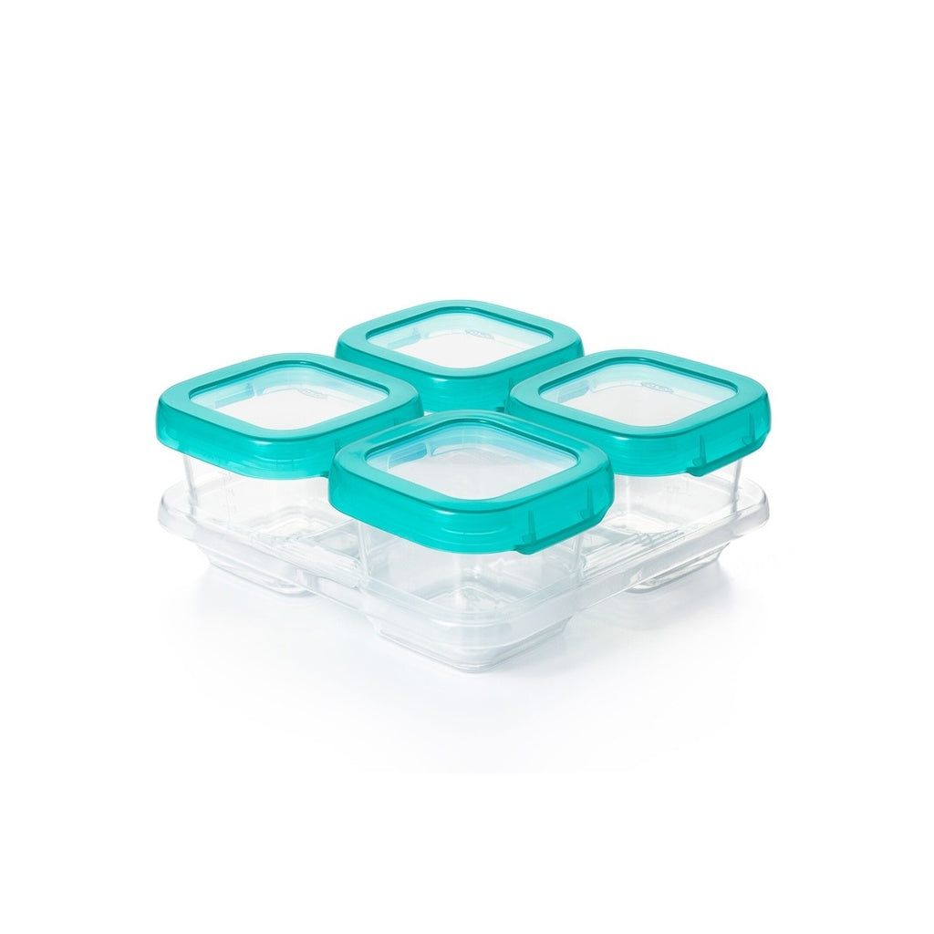 OXO TOT Baby Blocks Freezer Storage Containers - 6 Oz - TEAL-Food Preparation & Storage-OXO Tot-Teal-ANB Baby Store