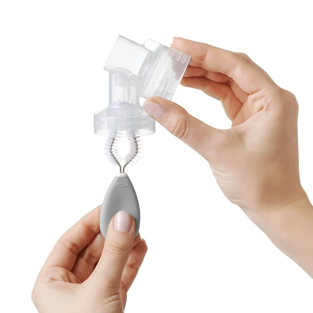 OXO TOT Breast Pump Parts Compact Drying Rack with Detail Brushes - Gray_10 - ANB Baby