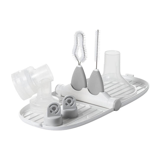 OXO TOT Breast Pump Parts Compact Drying Rack with Detail Brushes - Gray_1 - ANB Baby