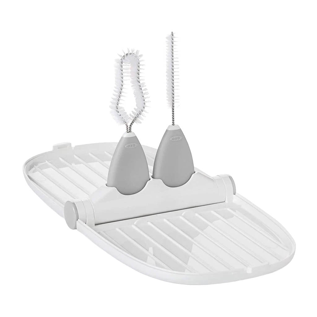 OXO TOT Breast Pump Parts Compact Drying Rack with Detail Brushes - Gray_3 - ANB Baby