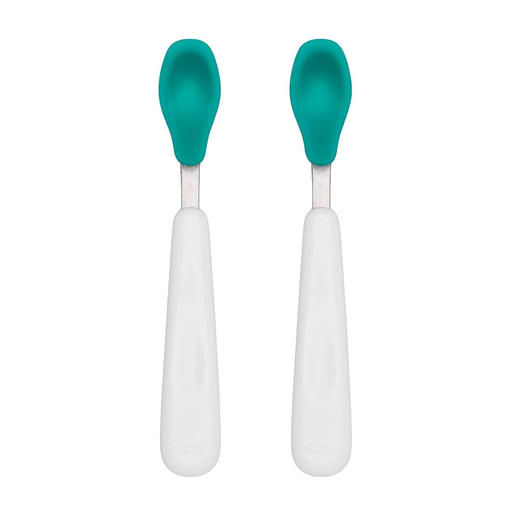 OXO TOT Feeding Spoon Set with Soft Silicone-Mealtime Accessories-OXO Tot-Teal-ANB Baby Store