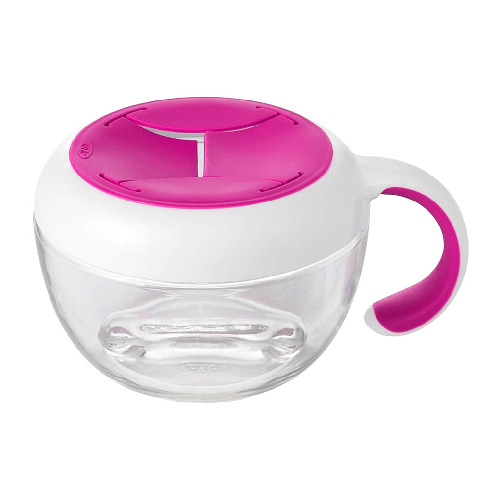 OXO TOT Flippy Snack Cup with Travel Cover-Mealtime Accessories-OXO Tot-Pink-ANB Baby Store