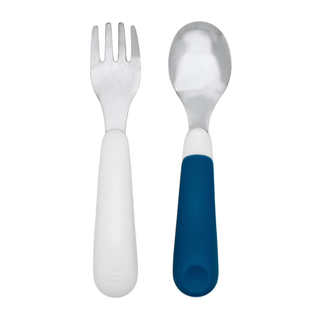 OXO TOT On-The-Go Fork And Spoon Set with Carrying Case Navy_6  - ANB Baby