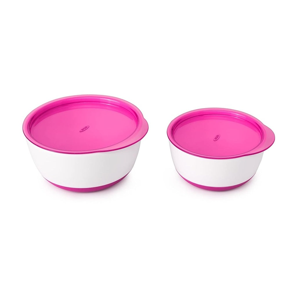 OXO TOT Small and Large Bowl Set with Snap On Lids-Food Preparation & Storage-OXO Tot-Pink-ANB Baby Store