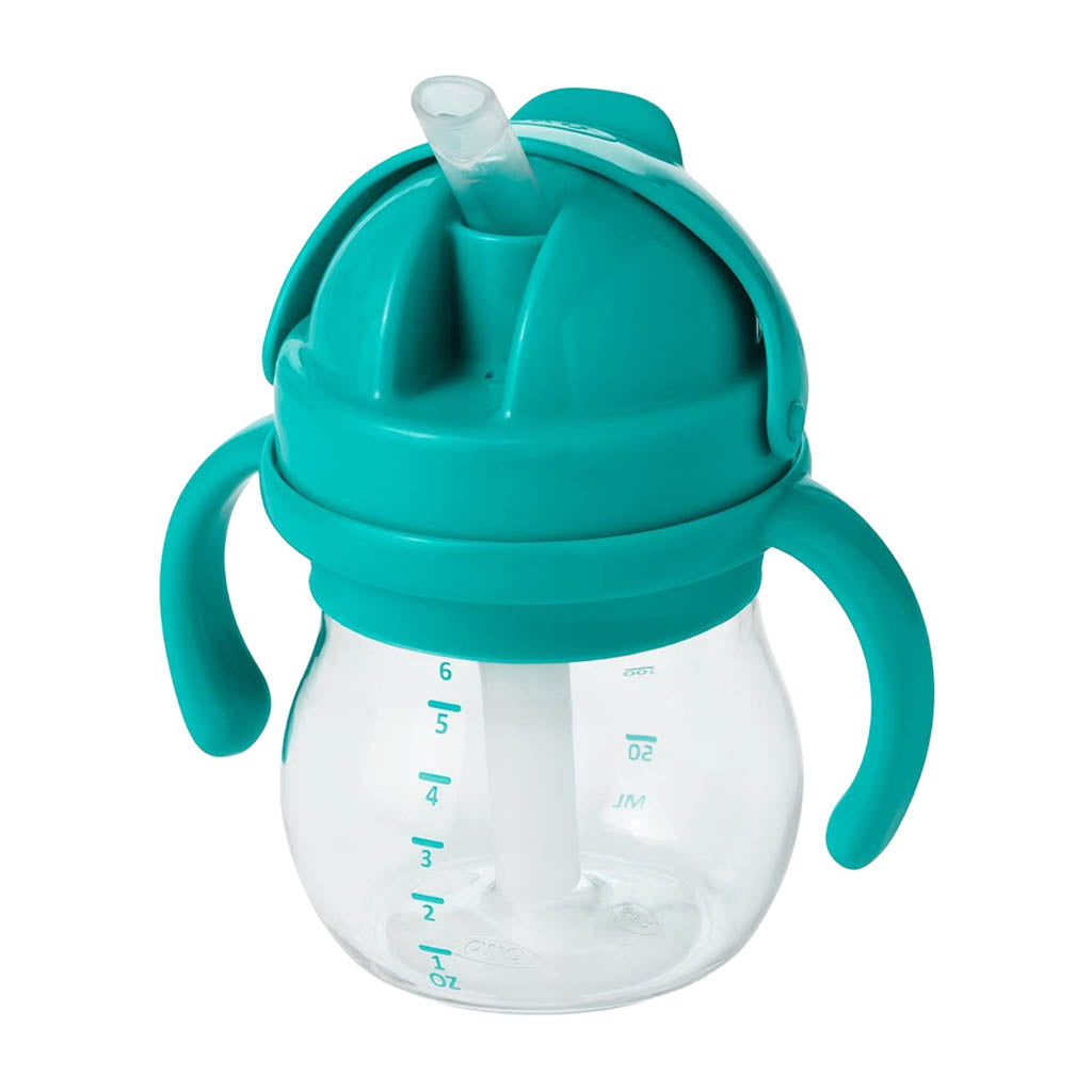 OXO TOT Transitions Straw Cup with Removable Handles, 6 OZ-Mealtime Accessories-OXO Tot-Teal-ANB Baby Store