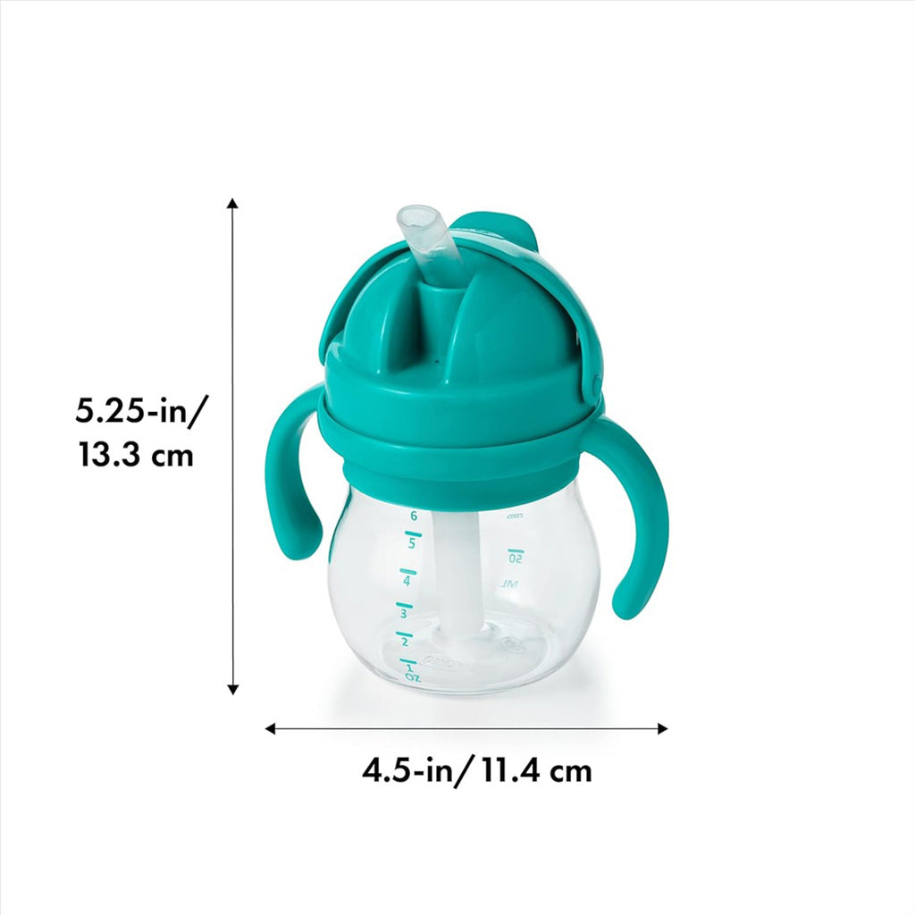 OXO TOT Transitions Straw Cup with Removable Handles-6 OZ-Teal_3 - ANB Baby