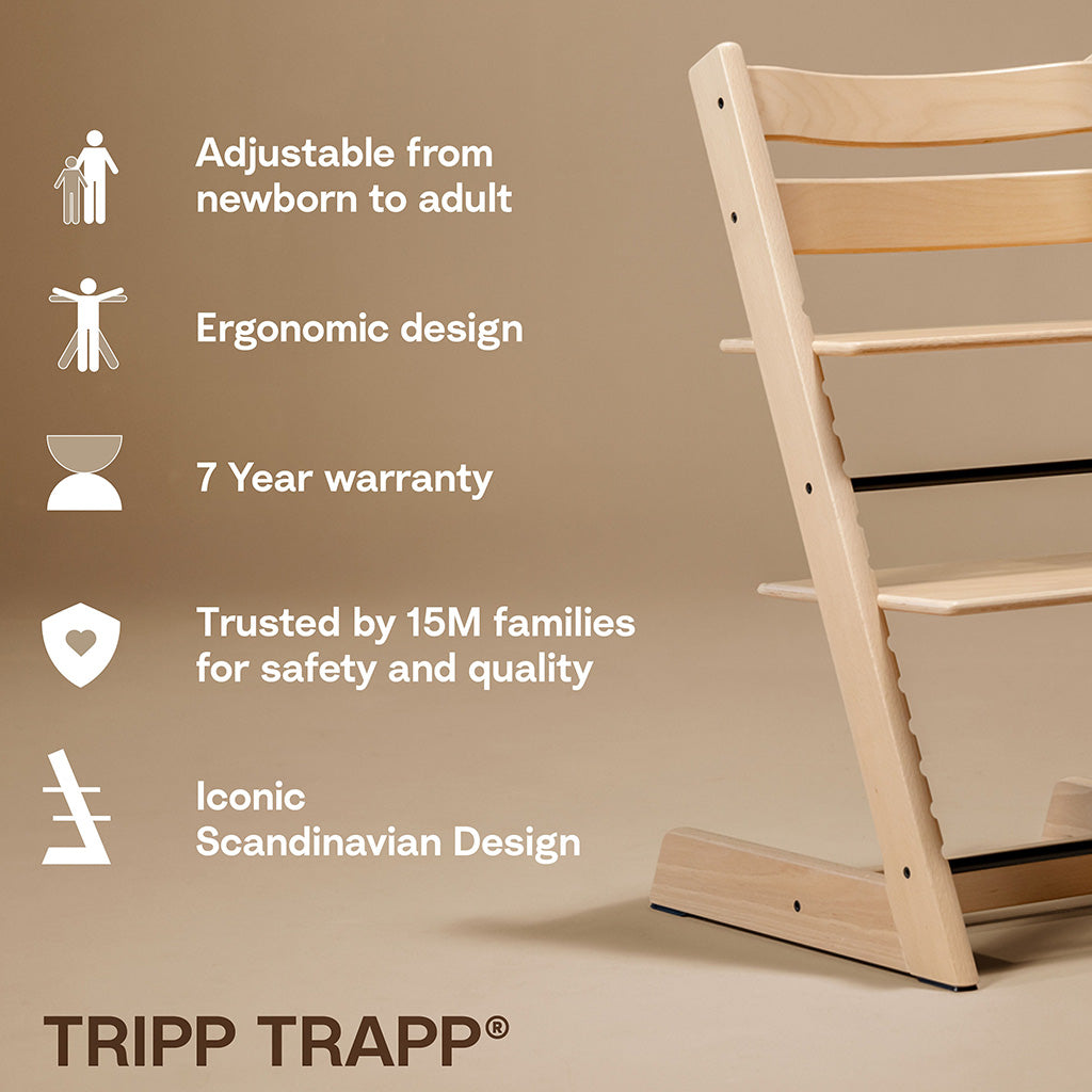 STOKKE Tripp Trapp High Chair Complete with White Nordic Grey Cushion White Tray_7 - ANB Baby