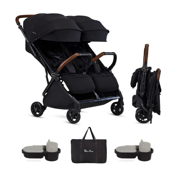 Silver Cross Jet Double Travel Stroller with Accessory Bundle