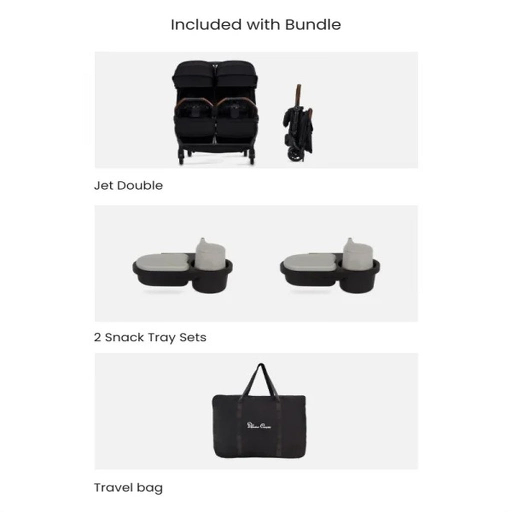 Silver Cross Jet Double Travel Stroller with Accessory Bundle-Black_12 - ANB Baby