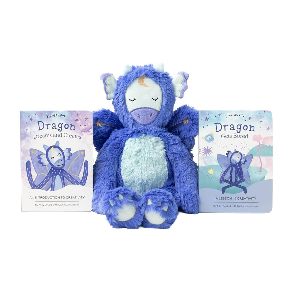 Slumberkins Dragon Kin, Creativity, 2 Books-Plush Toys-Slumberkins-Blue-ANB Baby Store