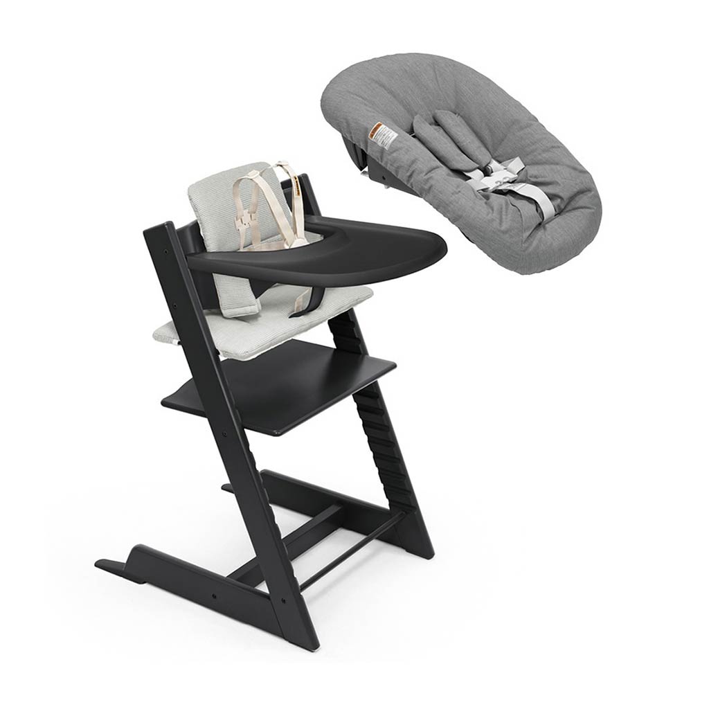 Stokke-Tripp-Trapp-High-Chair-2-With-Cushion-Black-With-Nordic-Grey-Cushion_3 - ANB Baby