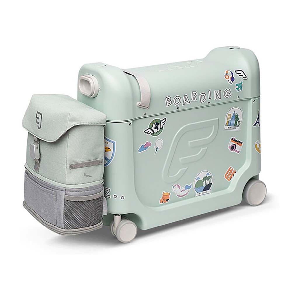 Stokke Jetkids BedBox + Crew Backpack Travel Bundle-Green_1 - ANB Baby