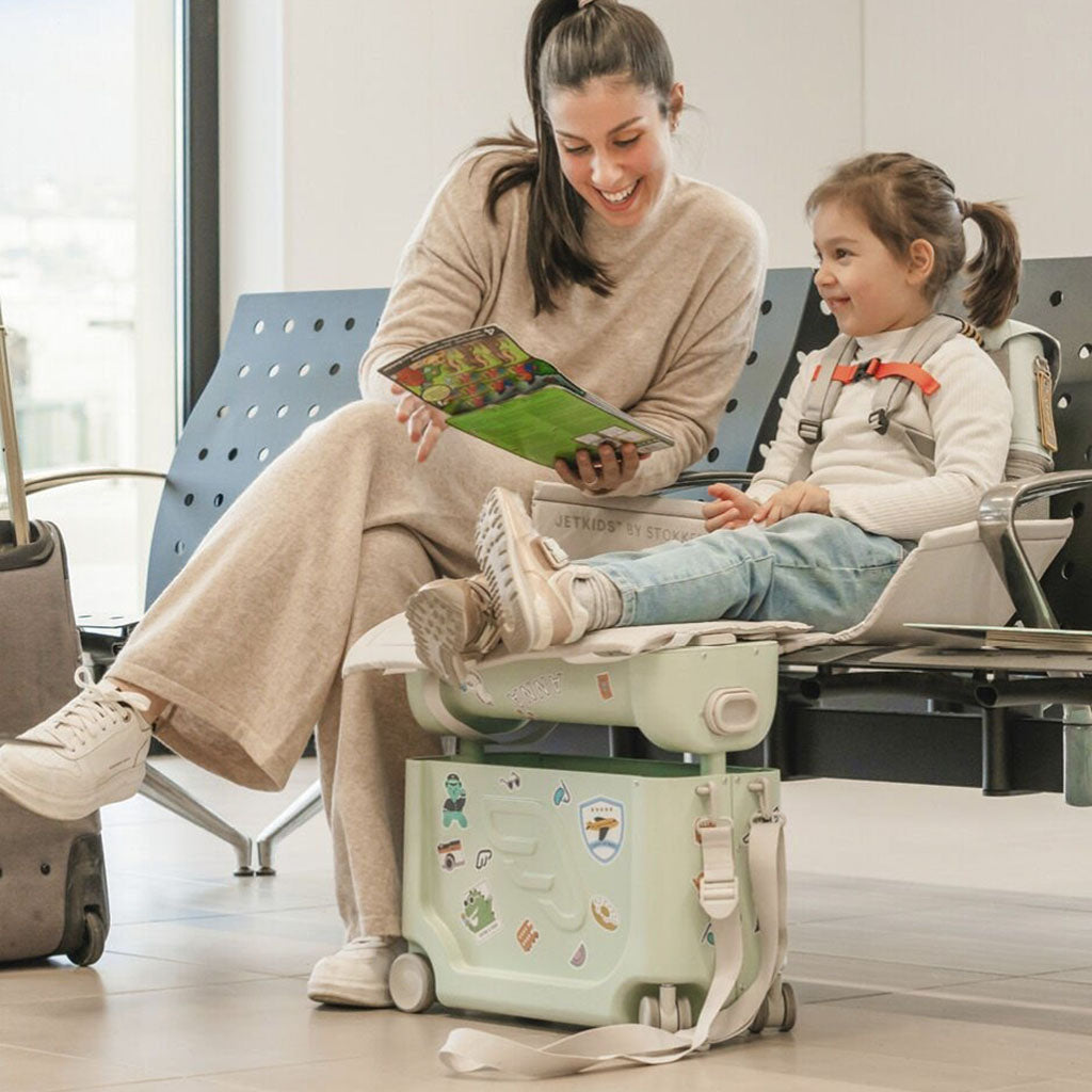 Stokke Jetkids BedBox + Crew Backpack Travel Bundle-Green_2 - ANB Baby