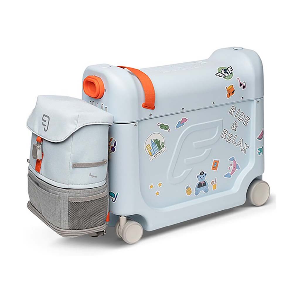 Stokke Jetkids BedBox + Crew Backpack Travel Bundle, Blue - Main - ANB Baby