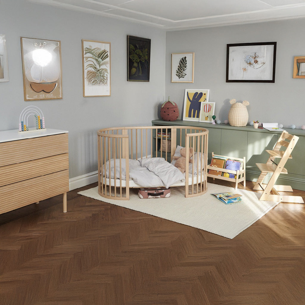 Stokke Sleepi Bed Organic Cotton Fitted Sheet-Flower Ecr_4 - ANB Baby